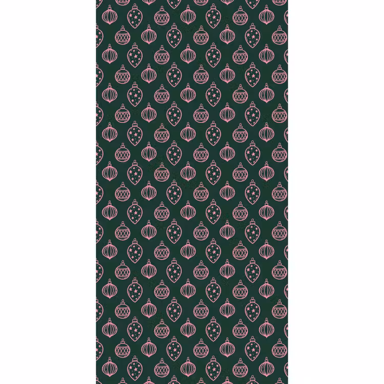 Tapete - Weihnachtskugel – Rosa – Grün — 2