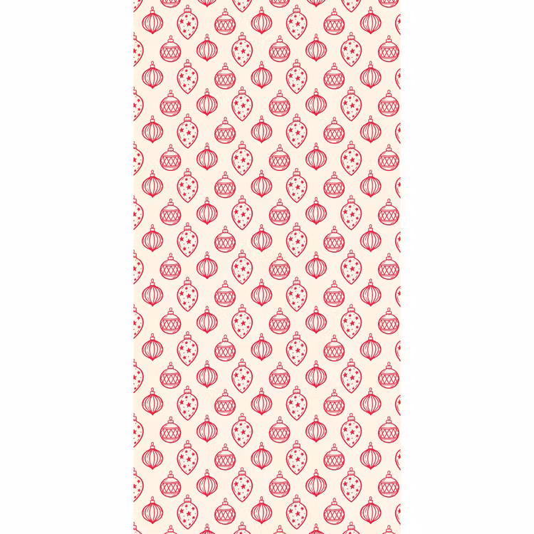 Tapete - Weihnachtskugel – Creme – Rot — 2