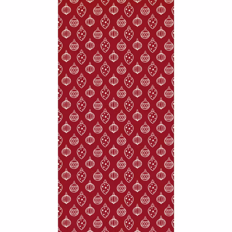 Tapete - Weihnachtskugel – Rot – Cremefarben — 2