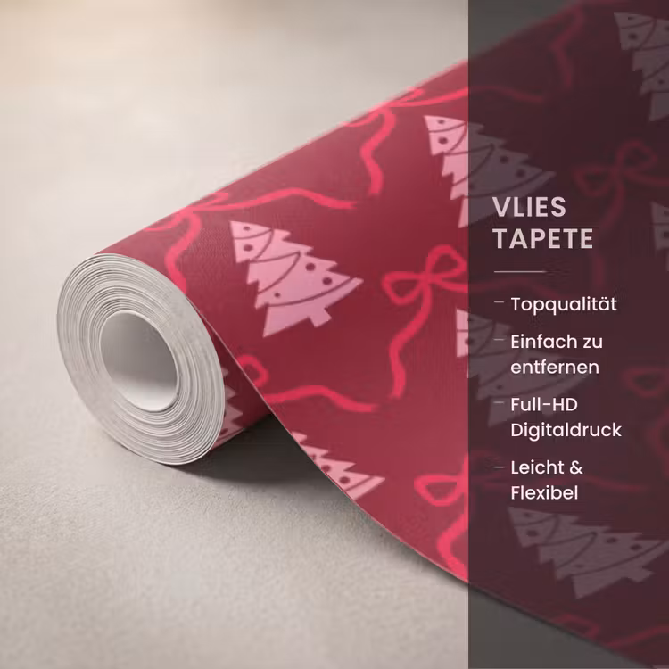 Tapete - Schleife – Rot – Rosa – Weihnachten — 3