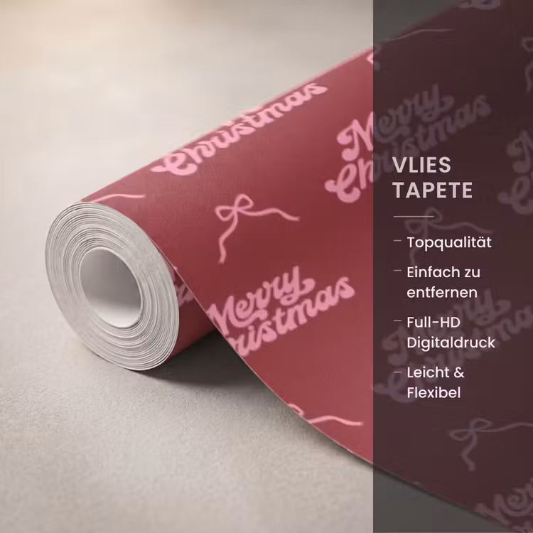 Tapete - Text – Rot – Rosa – Schleife — 3