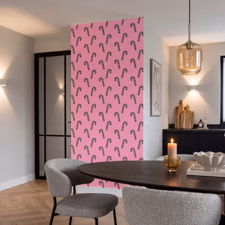 Tapete - Weihnachten – Rosa – Grün – Zuckerstange — 5