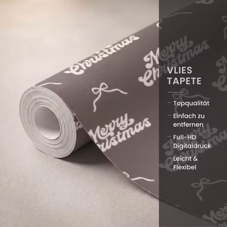 Tapete - Text – Creme – Braun – Schleife — 3