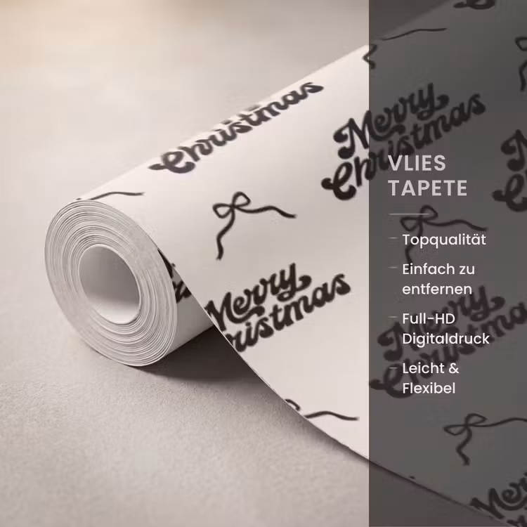 Tapete - Text – Creme – Schwarz – Weihnachten — 3