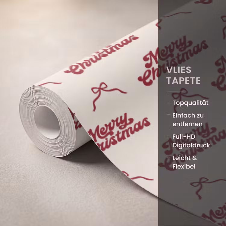 Tapete - Text – Rot – Creme – Schleife — 3