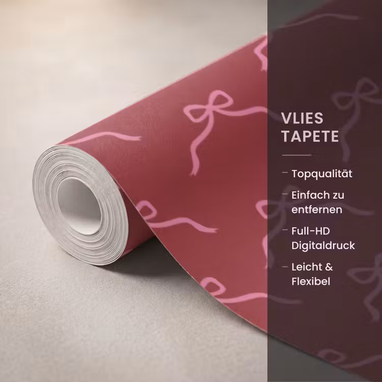 Tapete - Schleife – Weihnachten – Rot – Rosa — 3