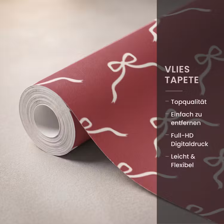 Tapete - Schleife – Weihnachten – Rot – Weiß — 3
