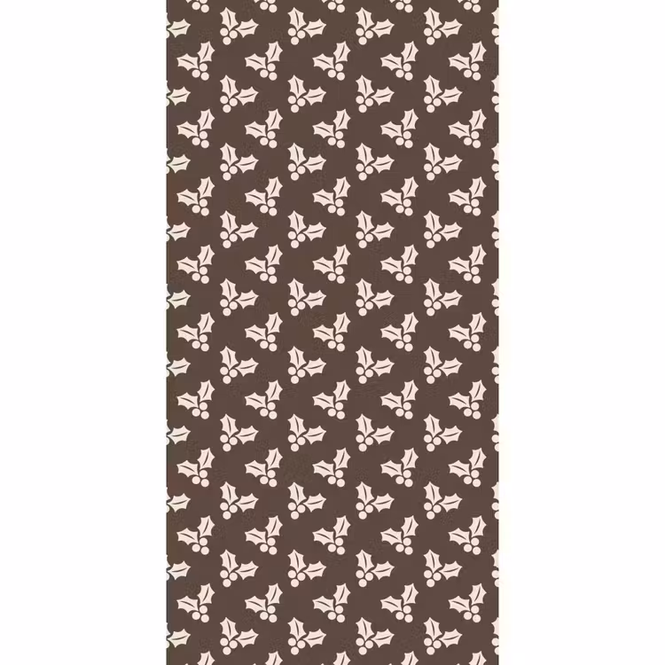 Tapete - Stechpalme – Braun – Weihnachten — 2