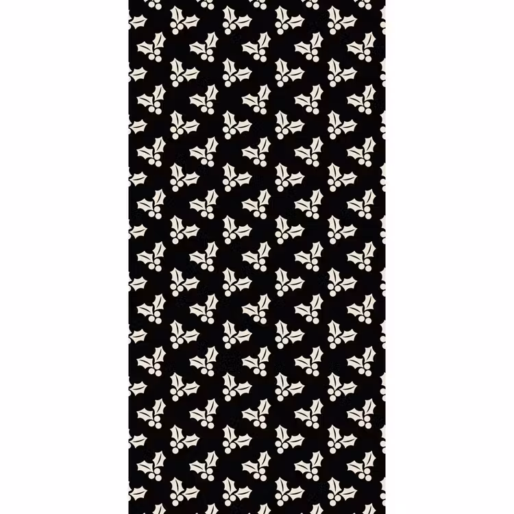 Tapete - Weihnachten – Schwarz – Weiß – Stechpalme — 2