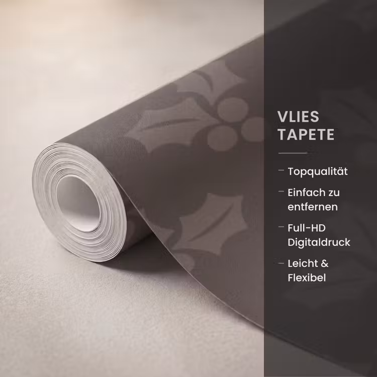 Tapete - Weihnachten – Stechpalme – Braun — 3