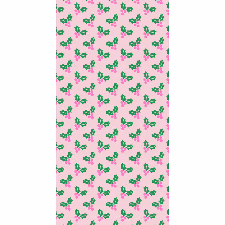 Tapete - Weihnachten – Stechpalme – Rosa — 2