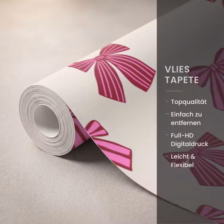 Tapete - Schleifen – Weihnachten – Rosa – Cremefarben — 3