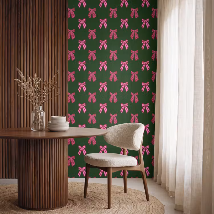 Tapete - Schleifen – Weihnachten – Rosa – Grün — 4