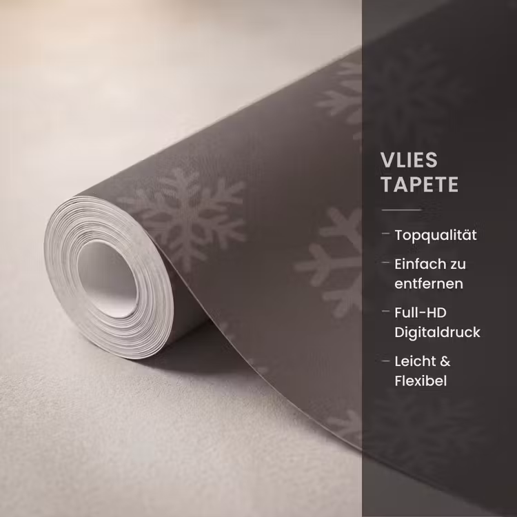 Tapete - Schneeflocke – Braun – Weihnachten — 3