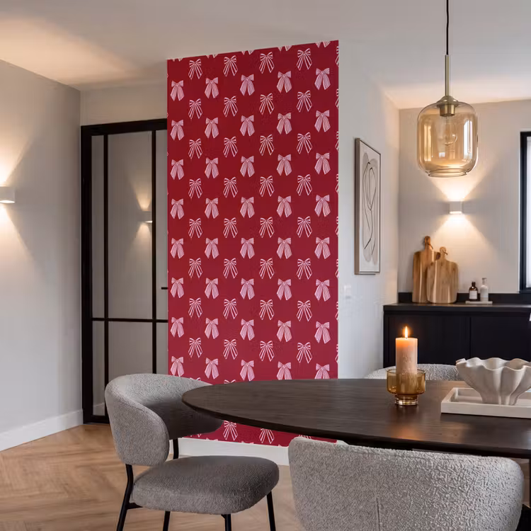 Tapete - Schleifen – Weihnachten – Burgunderrot – Rosa — 5