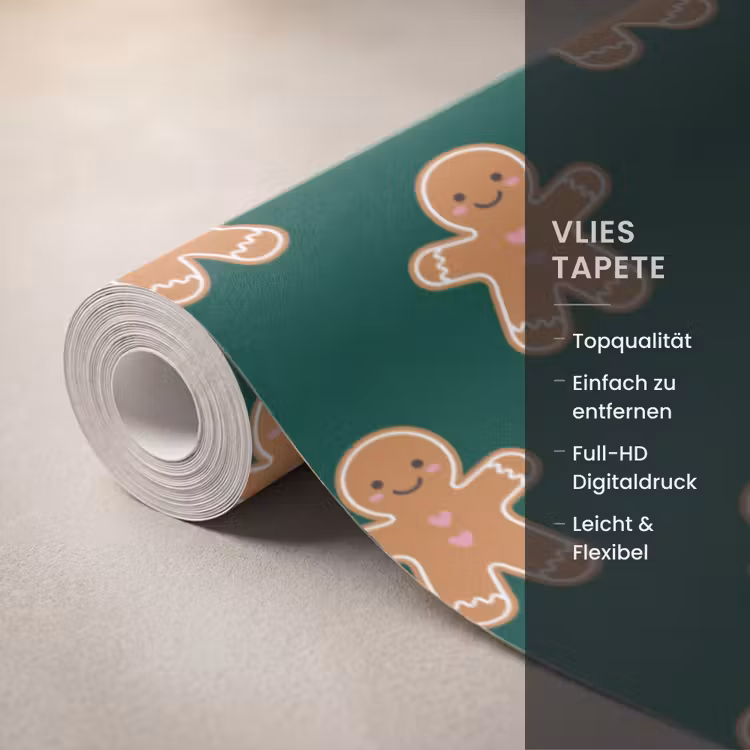 Tapete - Lebkuchen – Weihnachten – Grün — 3