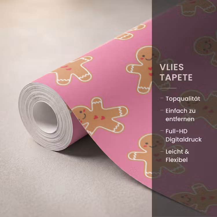 Tapete - Lebkuchen – Rosa – Braun – Weihnachten — 3