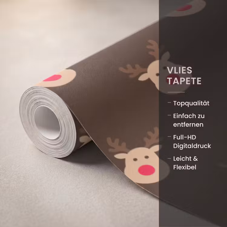 Tapete - Rentiere – Weihnachten – Braun — 3