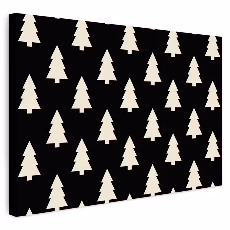 Outdoor Leinwand - Weihnachtsbaum – Schwarz – Weiß — 1