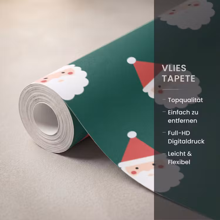 Tapete - Weihnachtsmann – Weihnachten – Grün — 3