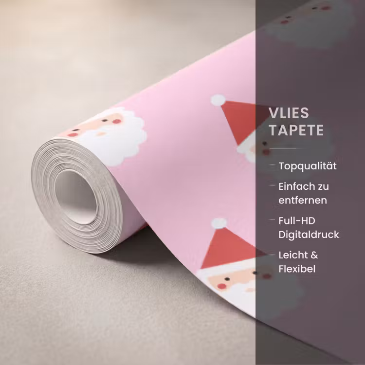 Tapete - Weihnachtsmann – Weihnachten – Rosa — 3