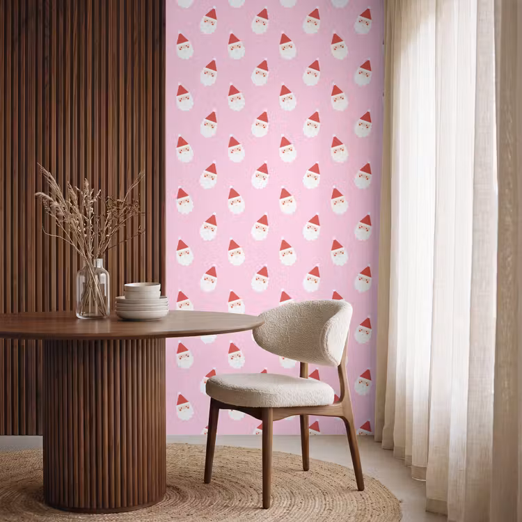 Tapete - Weihnachtsmann – Weihnachten – Rosa — 4