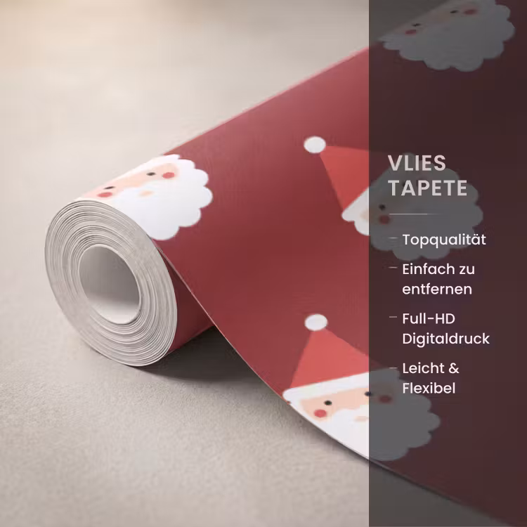 Tapete - Weihnachtsmann – Weihnachten – Rot — 3