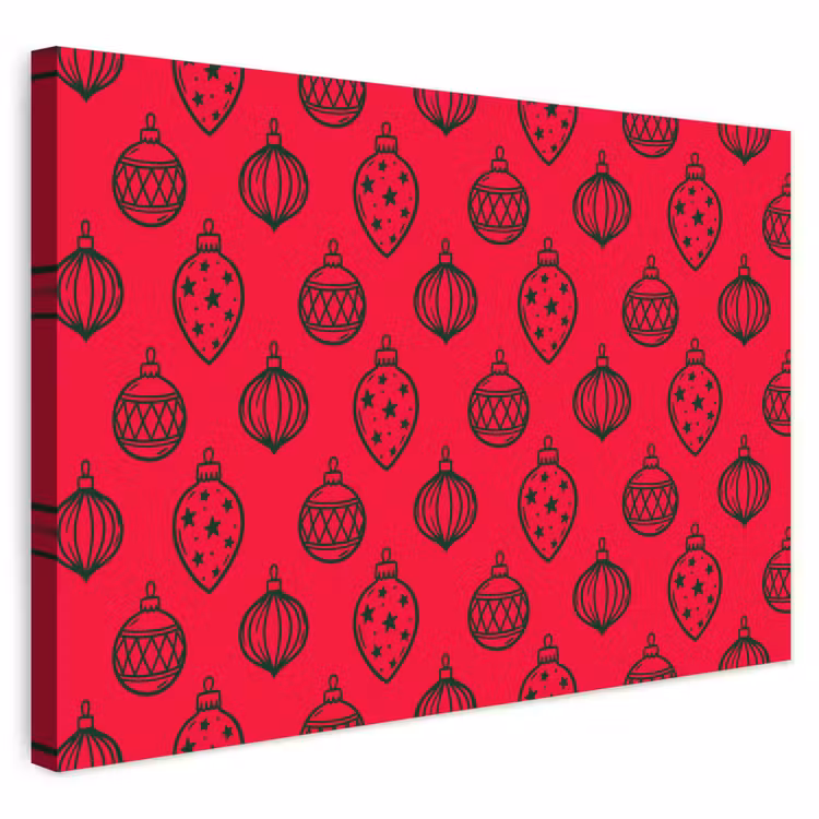 Outdoor Leinwand - Weihnachtskugel – Grün – Rot — 1