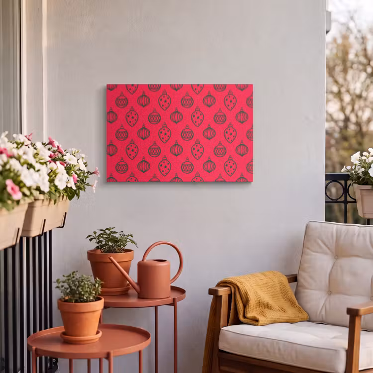 Outdoor Leinwand - Weihnachtskugel – Grün – Rot — 3