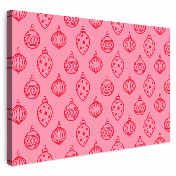 Outdoor Leinwand - Weihnachtskugel – Rosa – Rot — 1