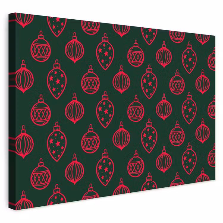 Outdoor Leinwand - Weihnachtskugel – Rot – Grün — 1
