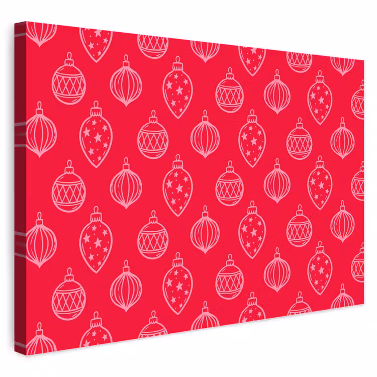 Outdoor Leinwand - Weihnachtskugel – Rot – Rosa — 1