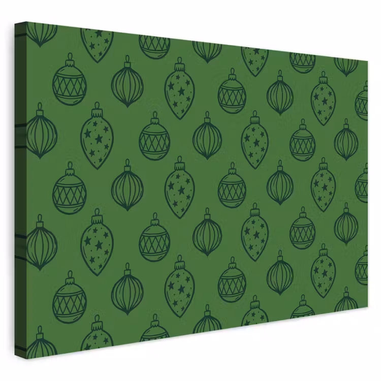 Outdoor Leinwand - Weihnachtskugel – Weihnachten – Grün — 1