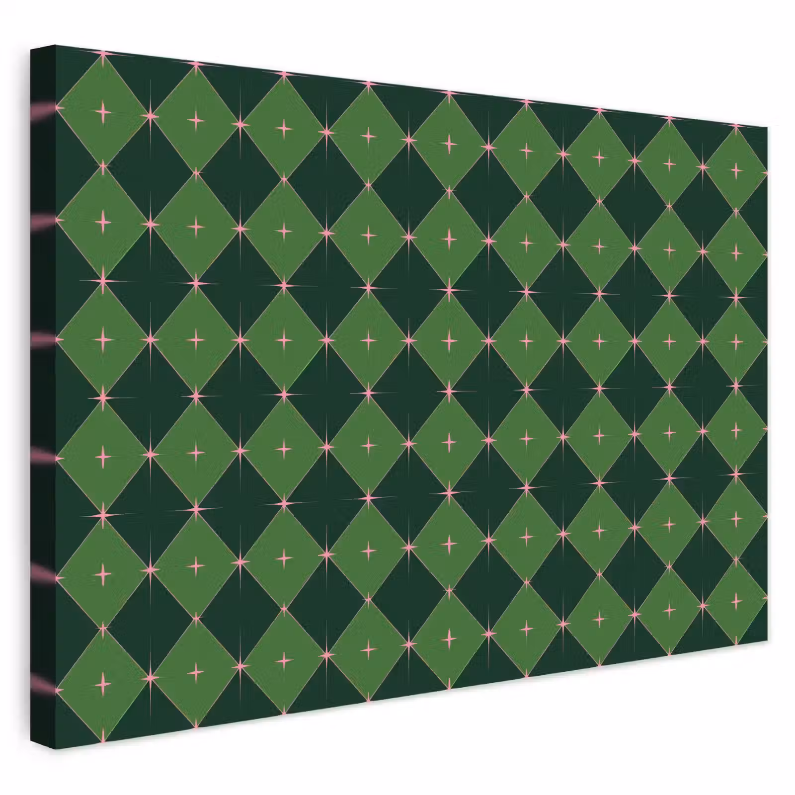 Outdoor Leinwand - Stern – Grün – Rosa – Weihnachten — 1