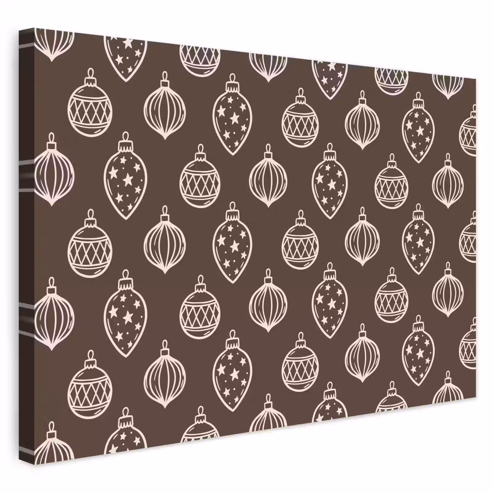 Outdoor Leinwand - Weihnachtskugel – Grau – Cremefarben — 1