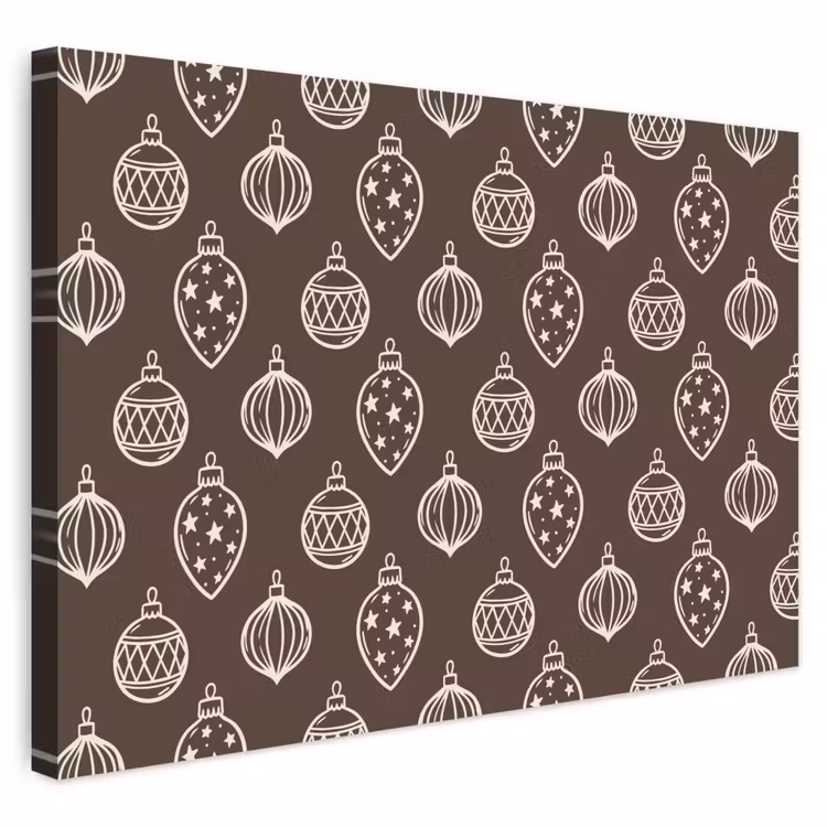 Outdoor Leinwand - Weihnachtskugel – Grau – Cremefarben — 1