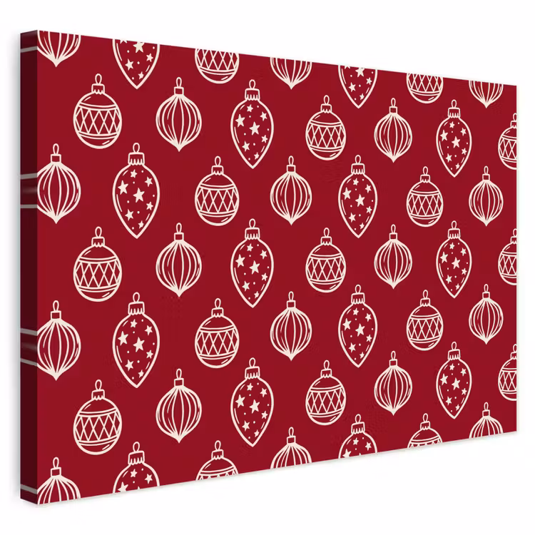 Outdoor Leinwand - Weihnachtskugel – Rot – Cremefarben — 1