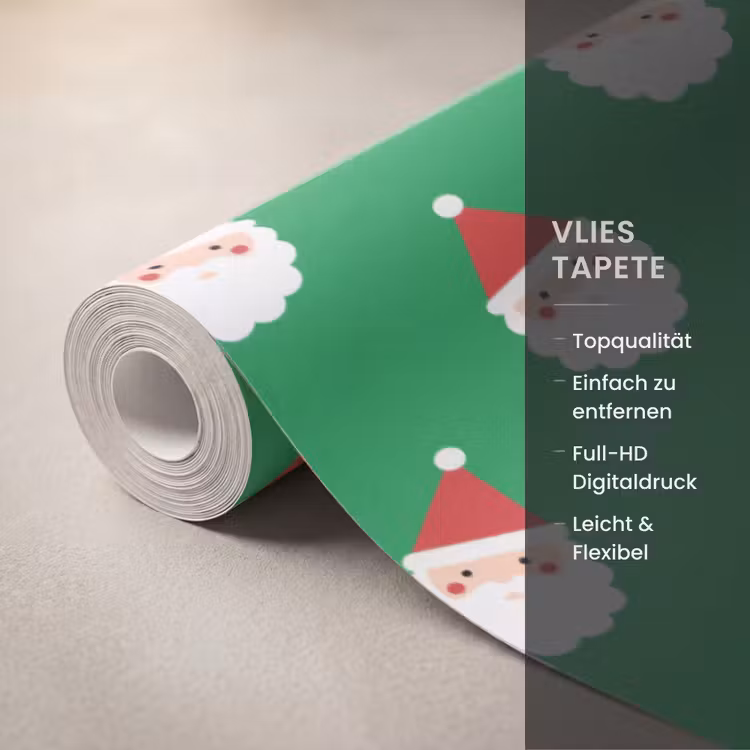Tapete - Weihnachtsmann – Weihnachten – Neon – Grün — 3