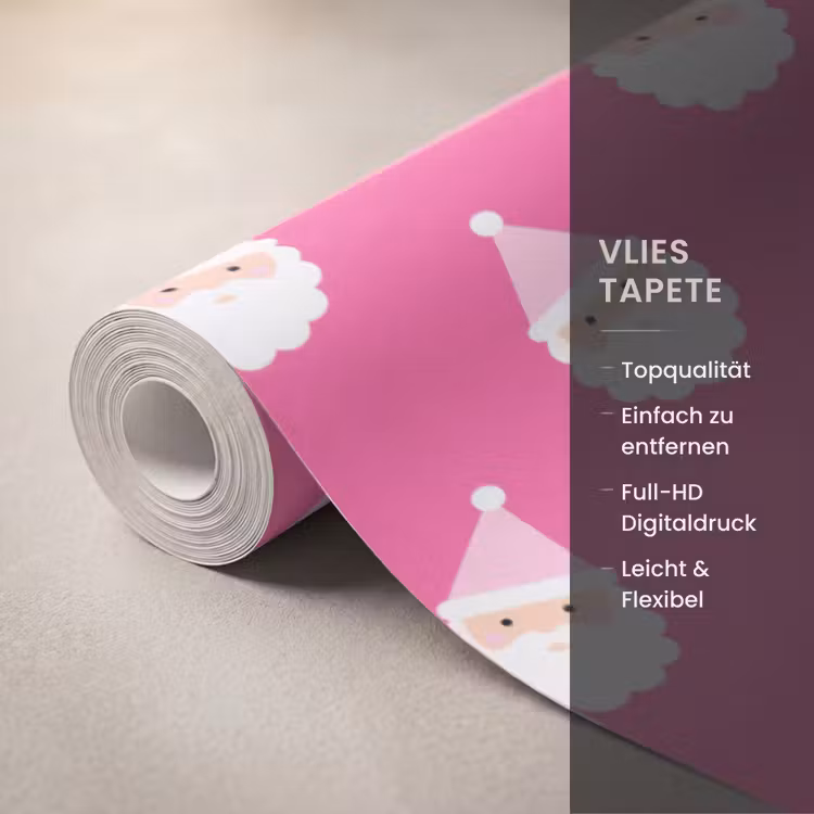 Tapete - Weihnachtsmann – Weihnachten – Neon – Rosa — 3