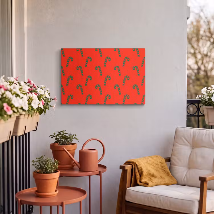 Outdoor Leinwand - Weihnachten – Rot – Grün – Zuckerstange — 3