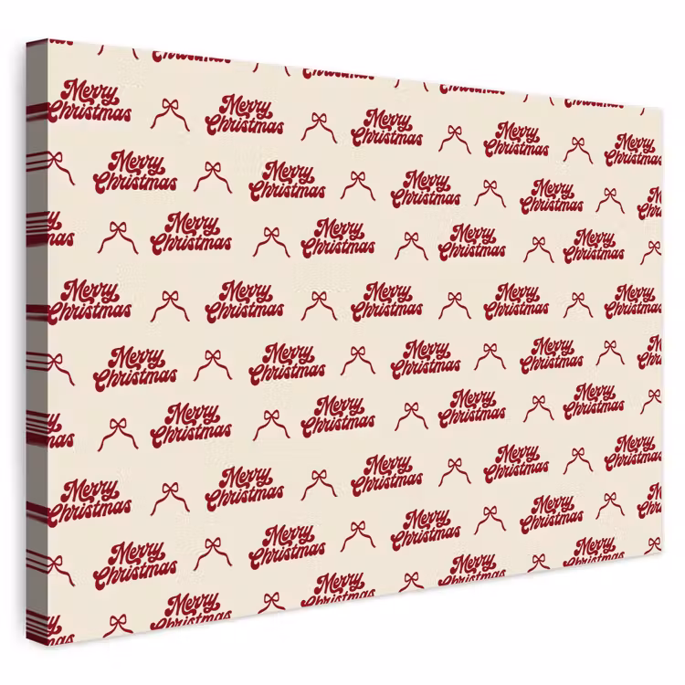 Outdoor Leinwand - Text – Rot – Creme – Schleife — 1