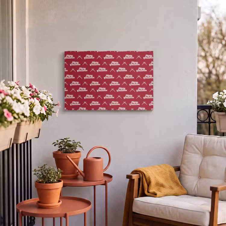 Outdoor Leinwand - Text – Rot – Weiß – Schleife — 3