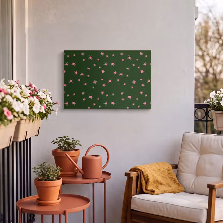 Outdoor Leinwand - Stern – Rosa – Grün – Weihnachten — 3
