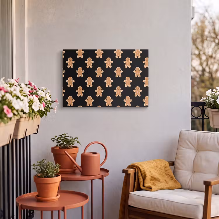 Outdoor Leinwand - Lebkuchen – Weihnachten – Schwarz — 3