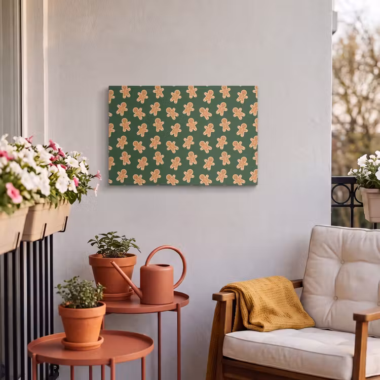 Outdoor Leinwand - Lebkuchen – Weihnachten – Grün – Braun — 3