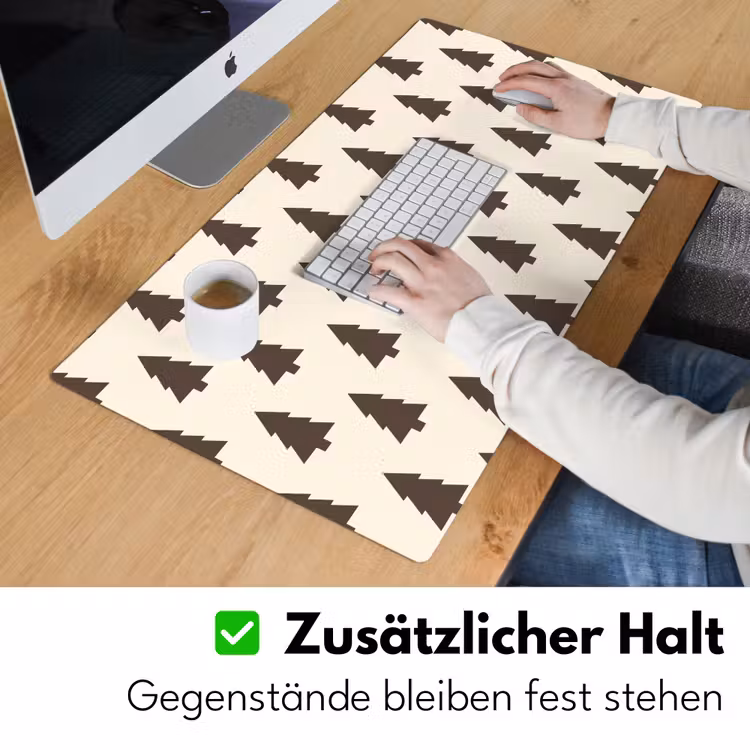 Schreibtischunterlage - Weihnachtsbaum – Creme – Grau — 3