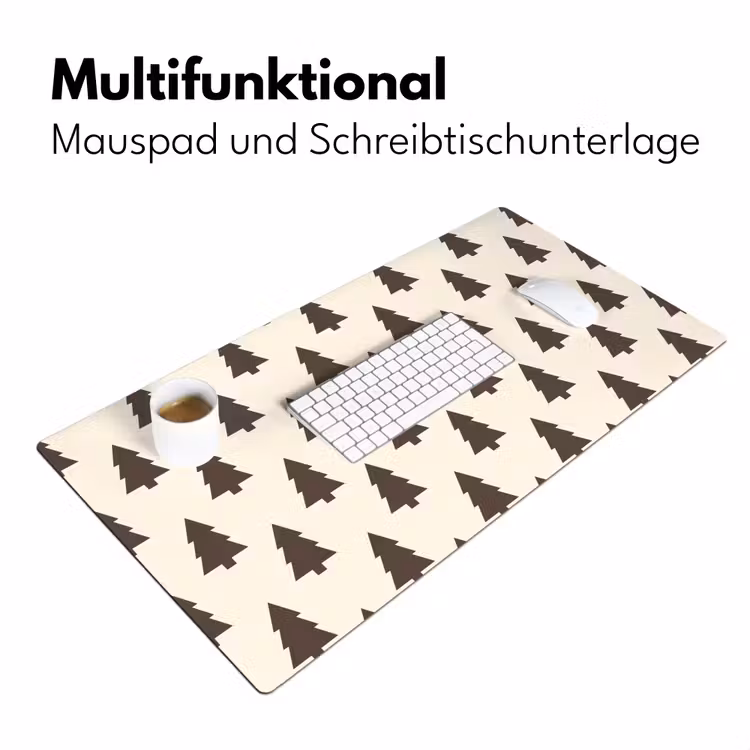 Schreibtischunterlage - Weihnachtsbaum – Creme – Grau — 4