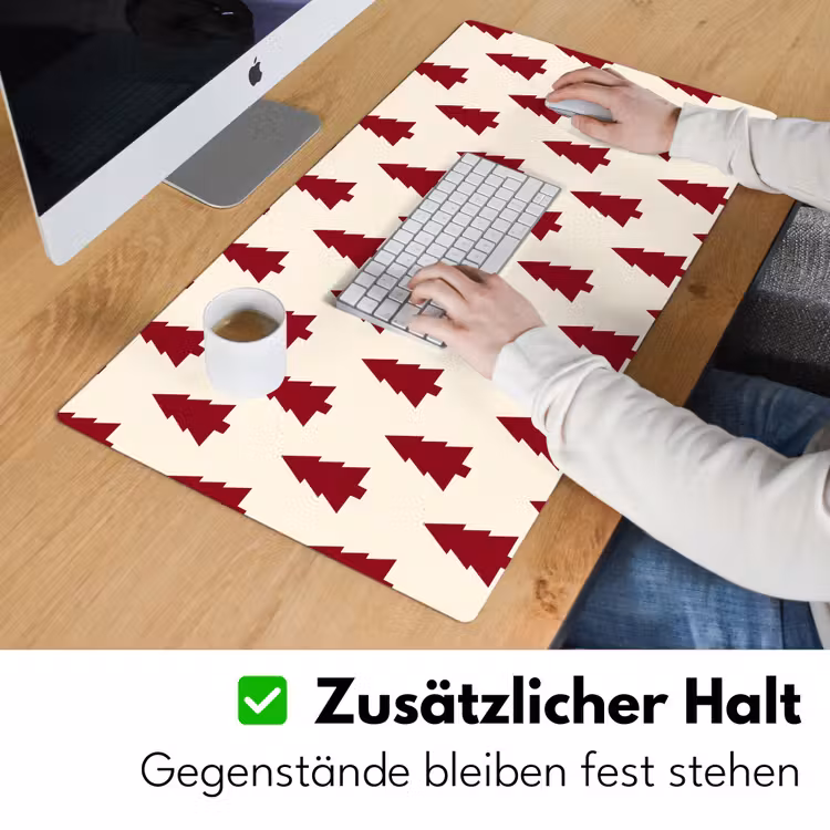 Schreibtischunterlage - Weihnachtsbaum – Creme – Rot — 3