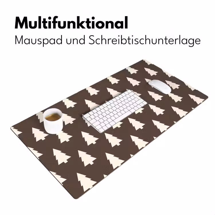 Schreibtischunterlage - Weihnachtsbaum – Grau – Cremefarben — 4