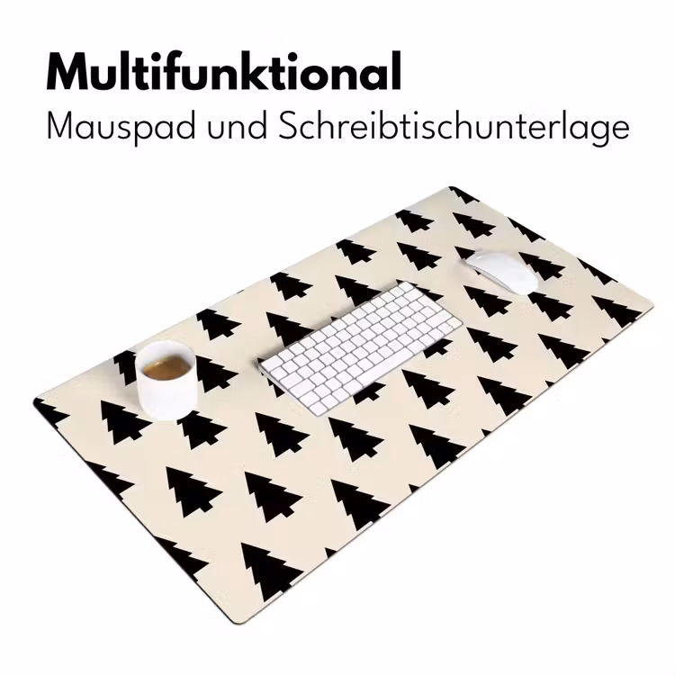 Schreibtischunterlage - Weihnachtsbaum – Weiß – Schwarz — 4